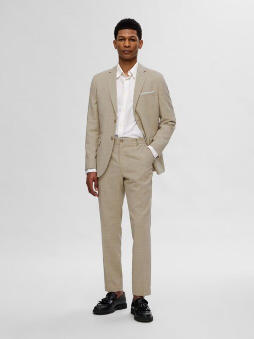 Selected Homme Slim Oasis Linen Trousers Sand