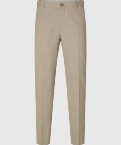 Selected Homme Slim Oasis Linen Trousers Sand