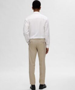 Selected Homme Slim Oasis Linen Trousers Sand