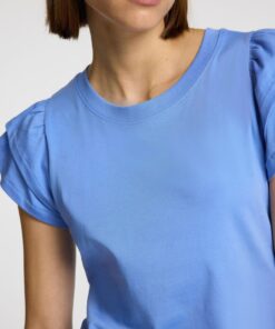 Selected Femme Camila Ruffle Tee Cornflower Blue