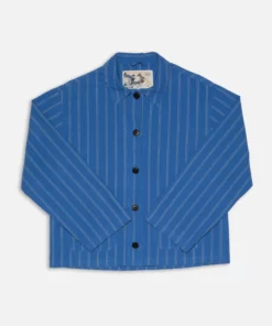 Nudie Jeans Kicki Striped Workwear Jacket Blue/Offwhite