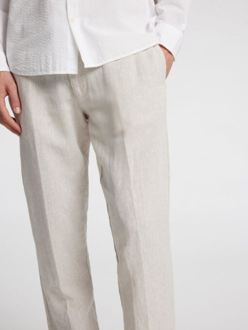 Selected Homme Straight Leroy Linen Pant Pure Cashmere