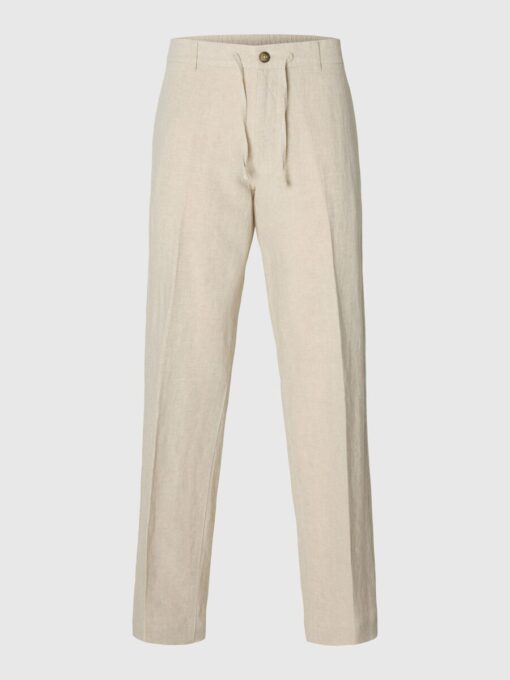 Selected Homme Straight Leroy Linen Pant Pure Cashmere