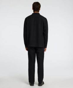 Selected Homme Leroy Linen Blend Overshirt Black