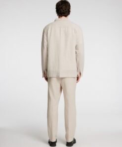 Selected Homme Leroy Linen Blend Overshirt Pure Cashmere