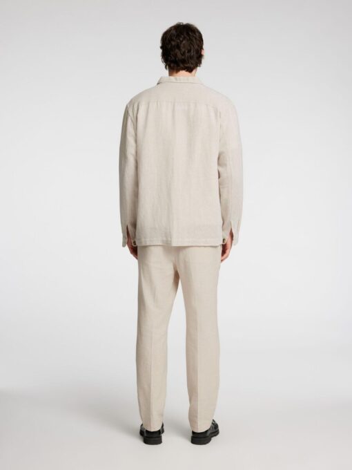 Selected Homme Leroy Linen Blend Overshirt Pure Cashmere