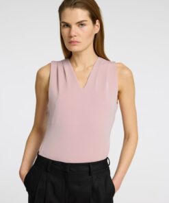 Selected Femme Tenny Sleeveless V-Neck Top Bleached Mauve