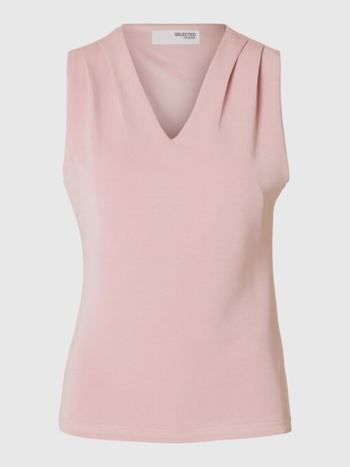 Selected Femme Tenny Sleeveless V-Neck Top Bleached Mauve