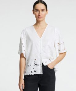 Selected Femme Dahlia Broderie Shirt Bright White