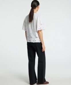 Selected Femme Dahlia Broderie Shirt Bright White