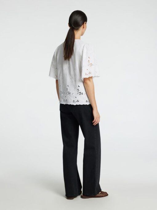 Selected Femme Dahlia Broderie Shirt Bright White