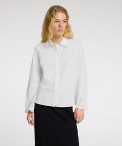 Selected Femme Dahlia Broderie Shirt Bright White
