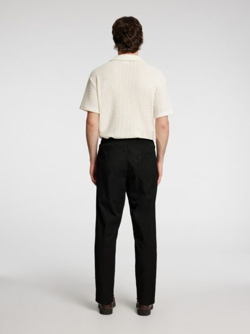 Selected Homme Reg Tape Ace Thais Summer Pant Black