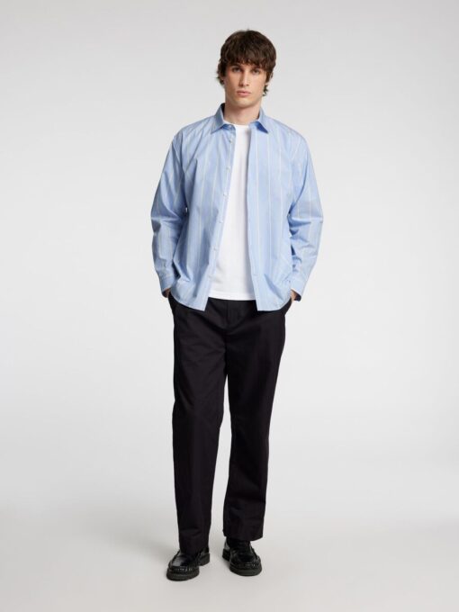 Selected Homme Relaxed Ben Stripe Shirt Light Blue