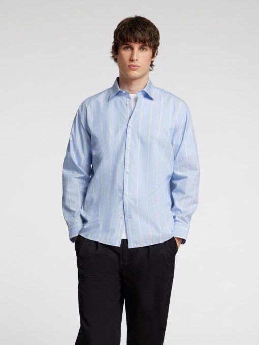 Selected Homme Relaxed Ben Stripe Shirt Light Blue