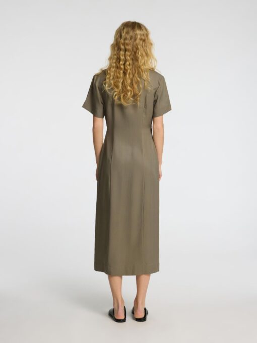 Selected Femme Natuk Buttoned Ankle Dress Vetiver
