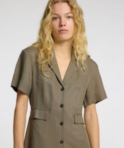 Selected Femme Natuk Buttoned Ankle Dress Vetiver