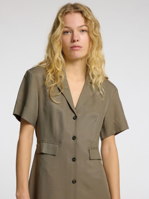 Selected Femme Natuk Buttoned Ankle Dress Vetiver