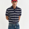 Gant Striped Polo Shirt Evening Blue