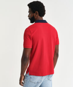 Gant Contrast SS Polo Shirt Ruby Red