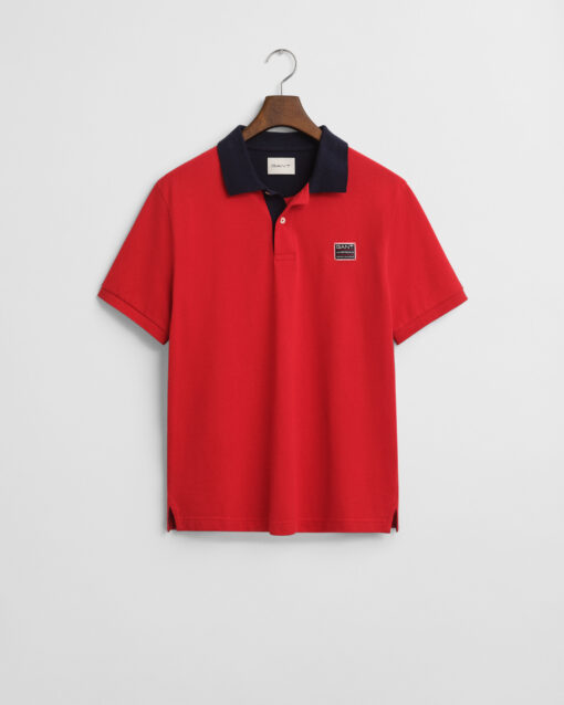 Gant Contrast SS Polo Shirt Ruby Red