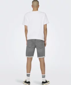 Only & Sons Ply Life Denim Shorts Grey