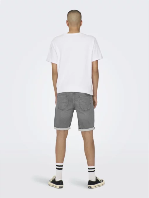 Only & Sons Ply Life Denim Shorts Grey
