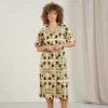 Dedicated Shirt Dress Orrefors Lemon Tiles Oat White