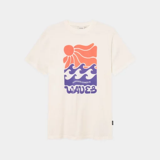 Dedicated T-shirt Stockholm Happy Waves Off-White