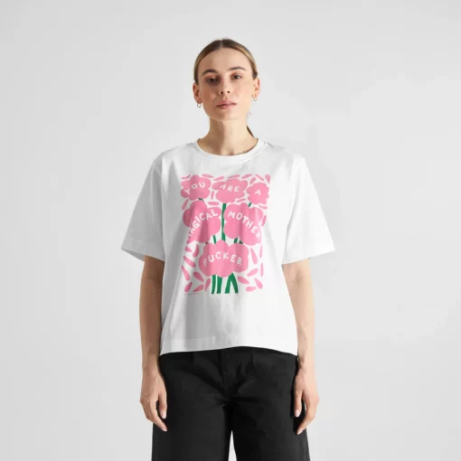 Dedicated T-shirt Vadstena Magical Flowers White