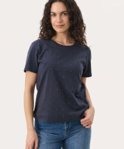 Part Two MaggiPW Blouse White Shine Hot Fix