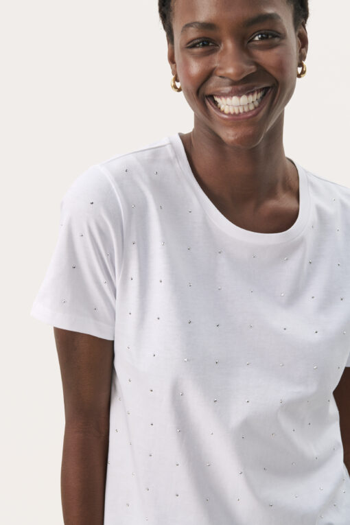 Part Two MaggiPW Blouse White Shine Hot Fix