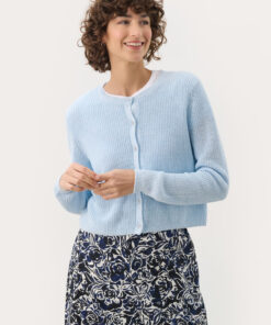 Part Two GigiaPW Linen Blend Cardigan Ice Water