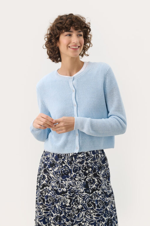 Part Two GigiaPW Linen Blend Cardigan Ice Water