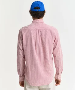 Gant Reg Seersucker Stripe Shirt Ruby Red