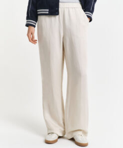 Gant Woman Linen Blend Pull On Pants Putty