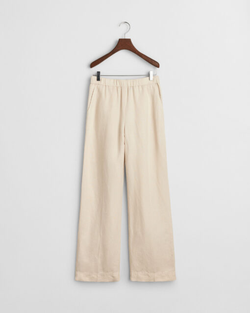 Gant Woman Linen Blend Pull On Pants Putty