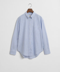 Gant Woman Luxury Oxford Striped Shirt Perfect Blue