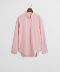 Gant Woman Luxury Oxford Striped Shirt Geranium Pink