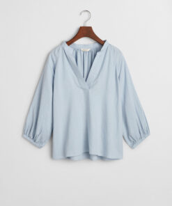 Gant Woman Linen SS Blouse Light Blue
