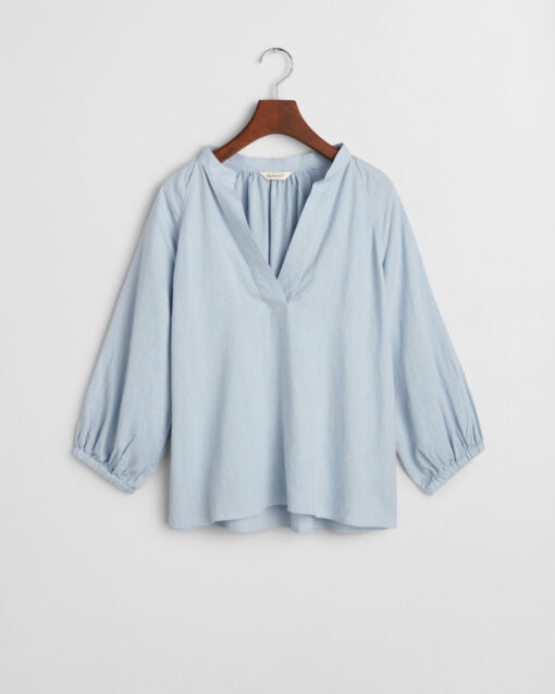 Gant Woman Linen SS Blouse Light Blue