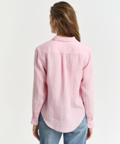 Gant Woman Reg Linen Shirt Geranium Pink