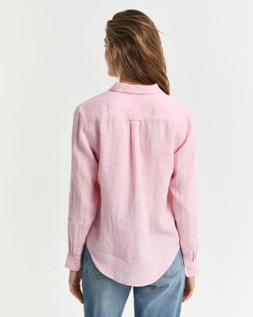 Gant Woman Reg Linen Shirt Geranium Pink