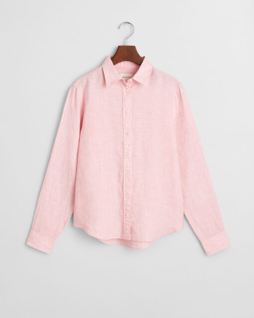 Gant Woman Reg Linen Shirt Geranium Pink