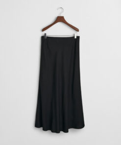 Gant Woman Linen Blend Midi Skirt Black
