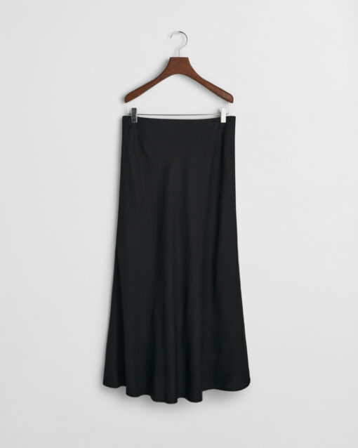 Gant Woman Linen Blend Midi Skirt Black