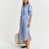 Gant Woman Striped Poplin Shirt Dress White