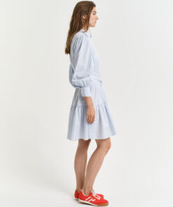 Gant Woman Classic Striped Poplin Dress Fresh Blue