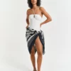 Gant Woman G Pattern Cotton Silk Sarong Black