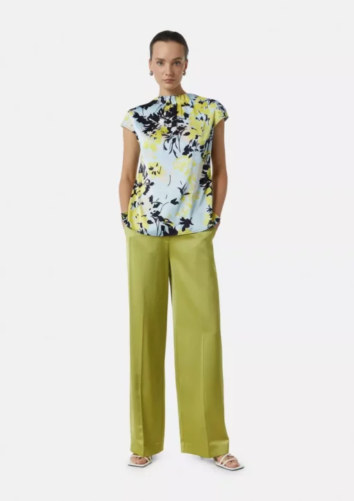 Comma, Print Blouse Top Light Blue